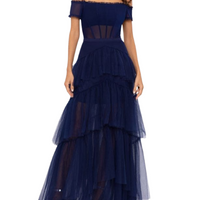 Off Shoulder Tiered Ball Gown