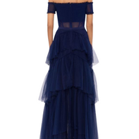 Off Shoulder Tiered Ball Gown
