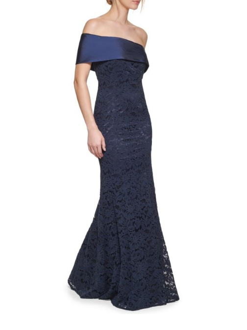 Off Shoulder Lace Mermaid Gown