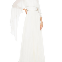 Bloom Cape-Back Embellished Chiffon Bridal Gown