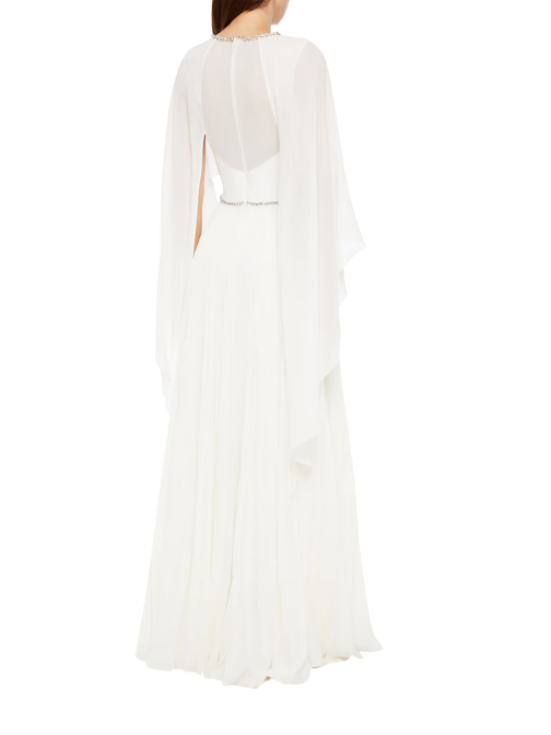 Bloom Cape-Back Embellished Chiffon Bridal Gown