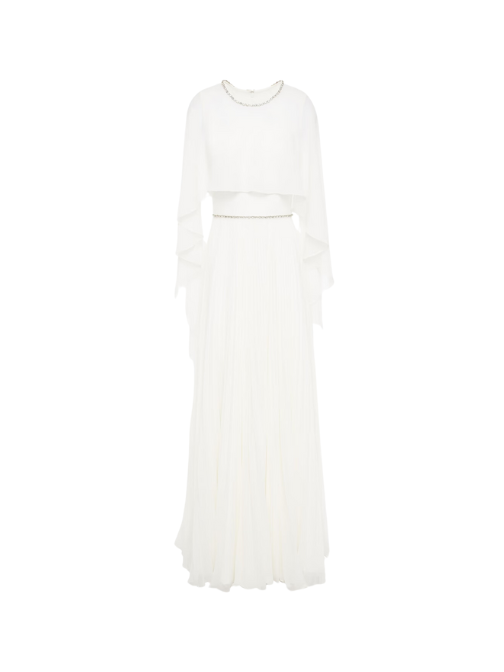 Bloom Cape-Back Embellished Chiffon Bridal Gown