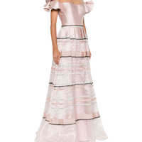 Off Shoulder Satin Maxi Dress