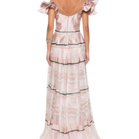 Off Shoulder Satin Maxi Dress