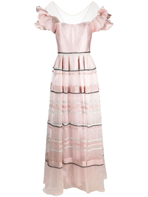 Off Shoulder Satin Maxi Dress