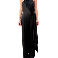 Crystal Trim Detailed Halter Neck Jumpsuit