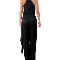 Crystal Trim Detailed Halter Neck Jumpsuit