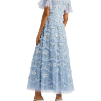 Daisy Wave Floral-Embroidered Tulle Dress
