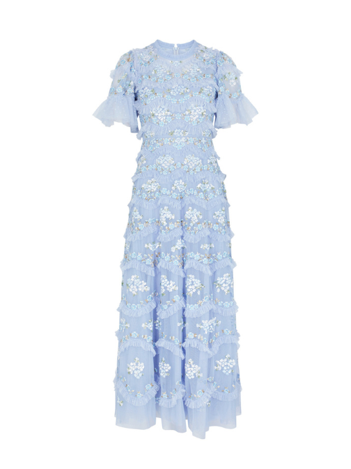 Daisy Wave Floral-Embroidered Tulle Dress