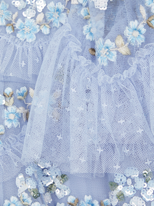 Daisy Wave Floral-Embroidered Tulle Dress