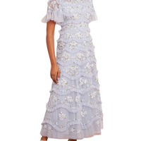 Daisy Wave Floral-Embroidered Tulle Dress
