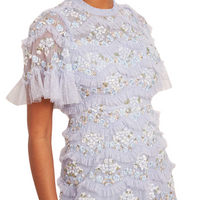 Daisy Wave Floral-Embroidered Tulle Dress