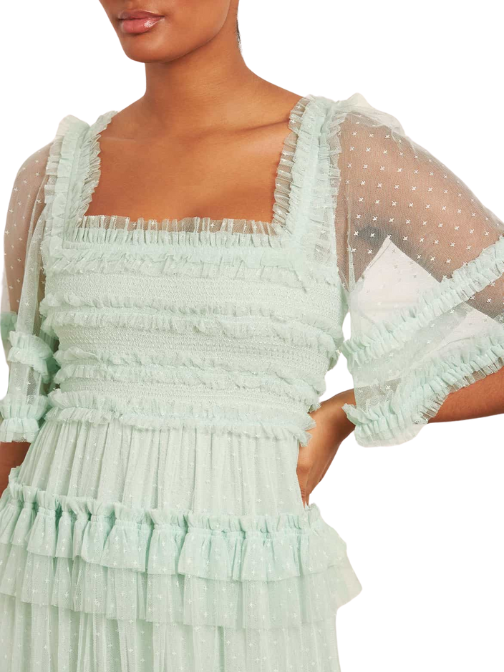 Peaches Ruffled Tulle Dress