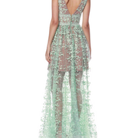 Megan Turquoise Maxi Dress Green
