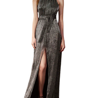 Metalic Jersey Gown Silver