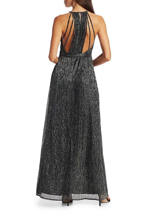 Metalic Jersey Gown Silver