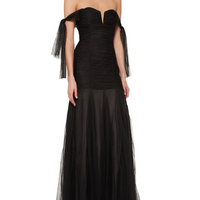 Good Vibes Off Shoulder Gown Black