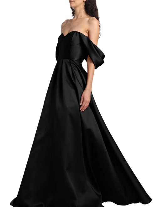 Bridesmaids Viktor Off-The-Shoulder Gown Black