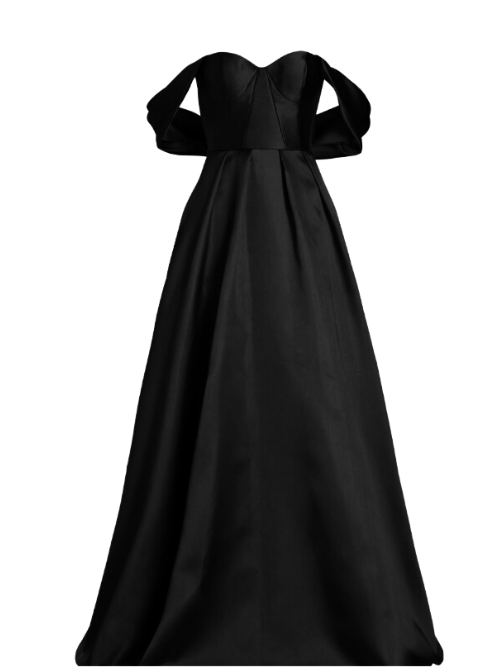 Bridesmaids Viktor Off-The-Shoulder Gown Black