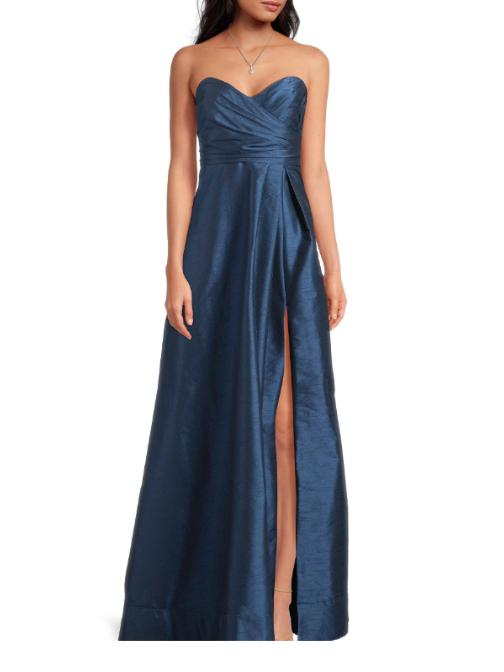 Kayla Strapless Gown Blue