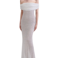 Beaded Maxi Dress White