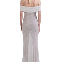 Beaded Maxi Dress White