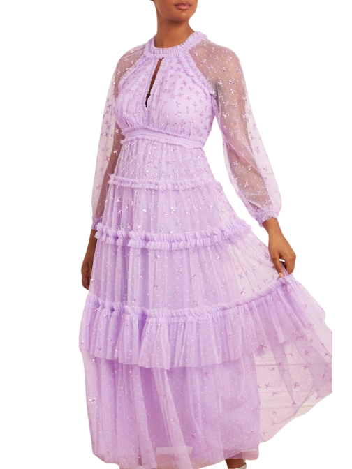 Sequin Kisses Ankle Gown