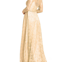 Floral Lace Gown Gold