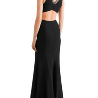 Rhinestone Cutout Dress Black