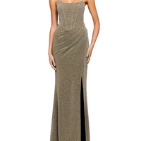 Marsiya Pointed Corset Gown Gold
