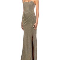 Marsiya Pointed Corset Gown Gold