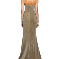 Marsiya Pointed Corset Gown Gold