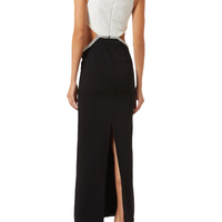 Black And White Crepe Maxi Dress