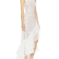 Sicilia White Ruffle Dress White