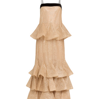 Pavilion Glitter Flutter Slip Dress Gold