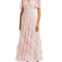 Spiral Sequin-Embellished Tulle Gown