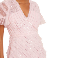 Spiral Sequin-Embellished Tulle Gown
