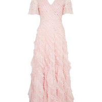Spiral Sequin-Embellished Tulle Gown