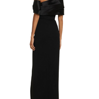 Alexis Twill & Crepe Maxi Dress Black