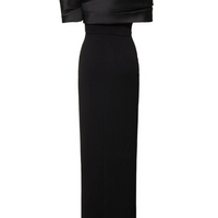 Alexis Twill & Crepe Maxi Dress Black