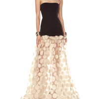 Harper Strapless Black and Beige Gown Black