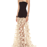 Harper Strapless Black and Beige Gown Black