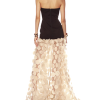 Harper Strapless Black and Beige Gown Black