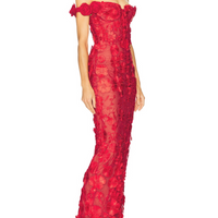 Jasmine Red Off The Shoulder Maxi Dress Red