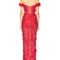 Jasmine Red Off The Shoulder Maxi Dress Red