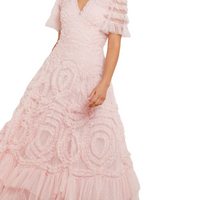 Verity Ruffle V-Neck Gown