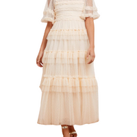 Peaches Smocked Ankle Gown