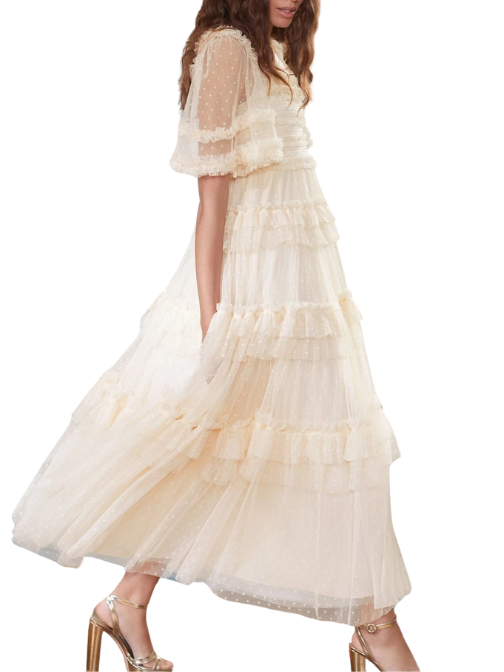 Peaches Smocked Ankle Gown