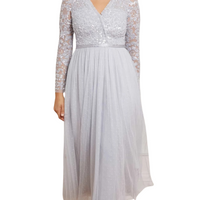 Tempest Bodice V-Neck Ankle Gown