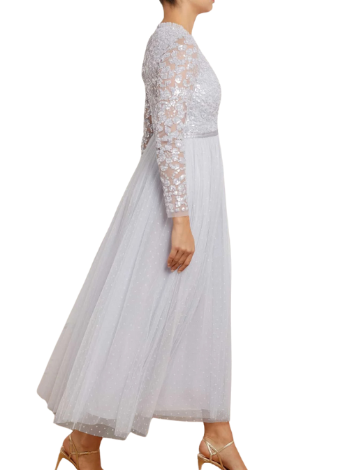 Tempest Bodice V-Neck Ankle Gown
